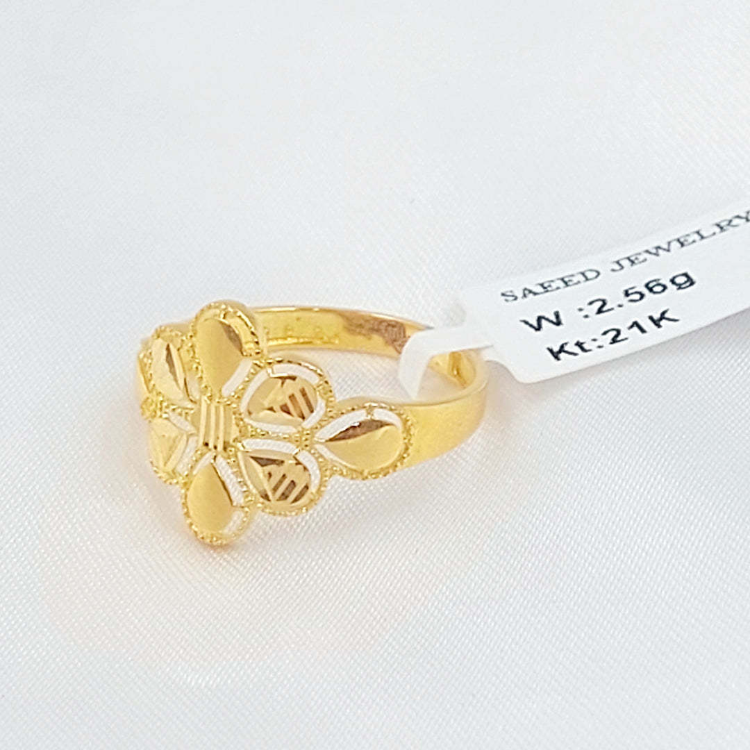 21K خاتم وردة-مجوهرات الشيخ سعيد-Saeed Jewelry 