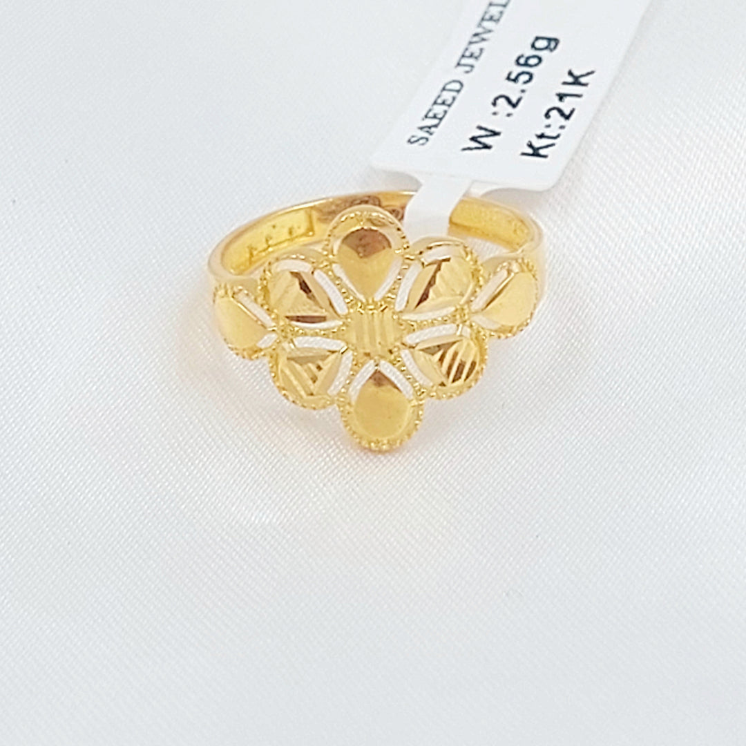 21K خاتم وردة-مجوهرات الشيخ سعيد-Saeed Jewelry 