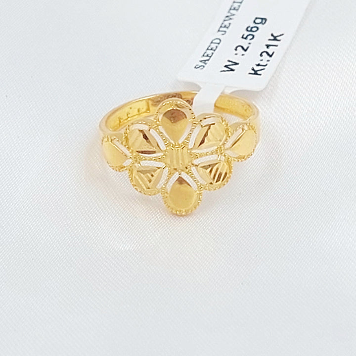 21K خاتم وردة-مجوهرات الشيخ سعيد-Saeed Jewelry 