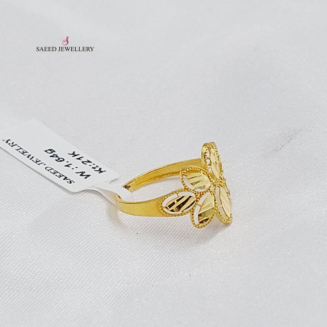 21K خاتم وردة-مجوهرات الشيخ سعيد-Saeed Jewelry 