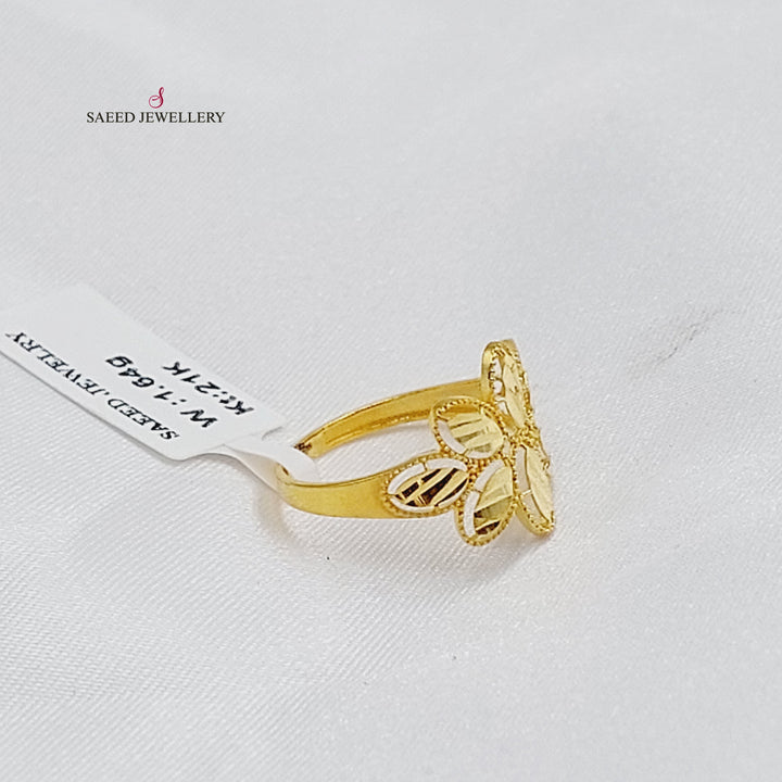 21K خاتم وردة-مجوهرات الشيخ سعيد-Saeed Jewelry 