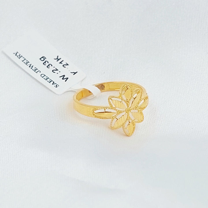 21K خاتم وردة-مجوهرات الشيخ سعيد-Saeed Jewelry 