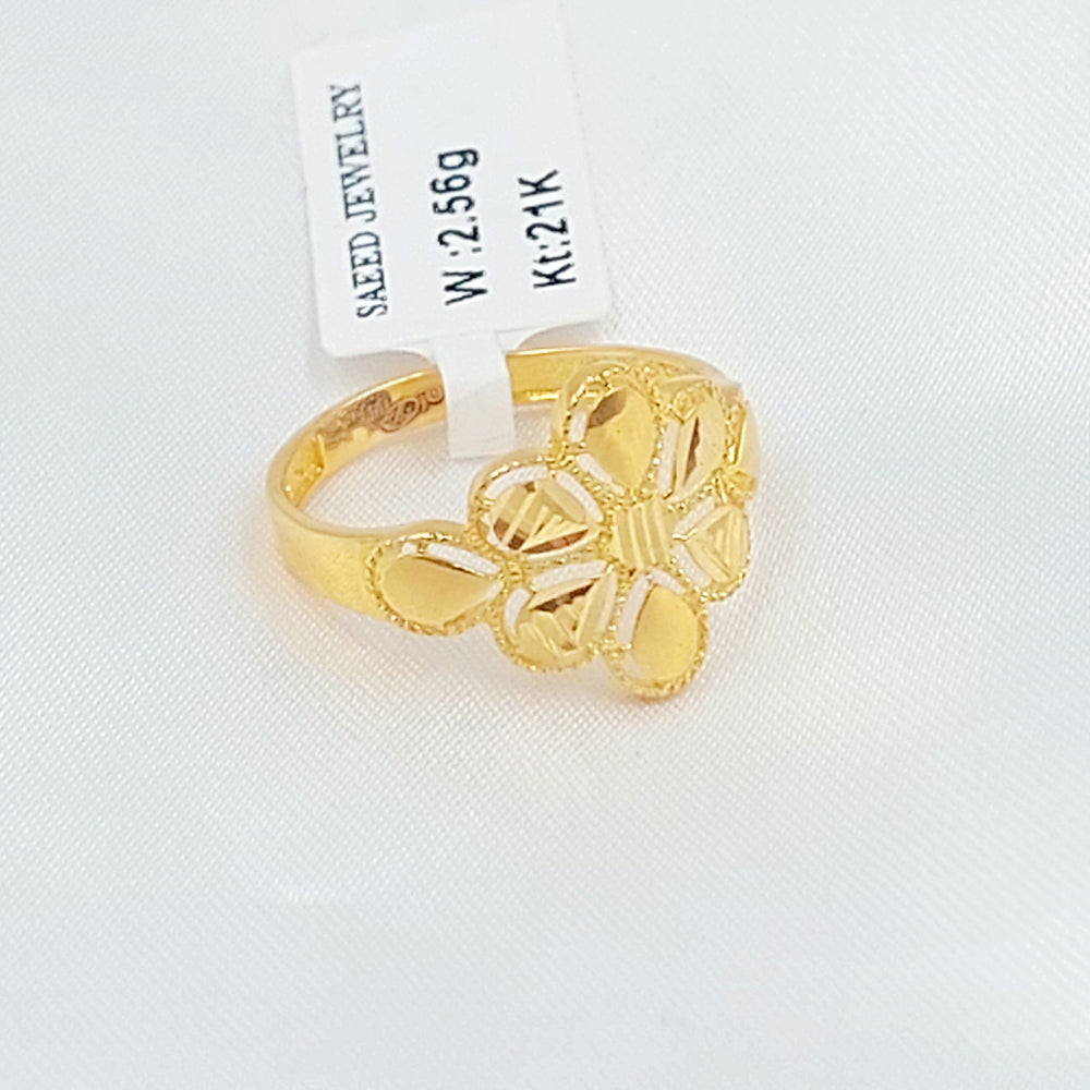 21K خاتم وردة-مجوهرات الشيخ سعيد-Saeed Jewelry 
