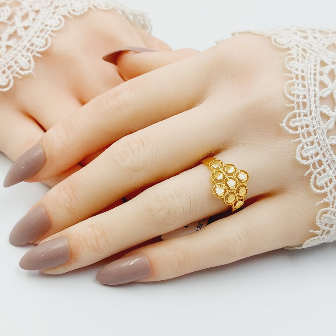 21K خاتم وردة-مجوهرات الشيخ سعيد-Saeed Jewelry 