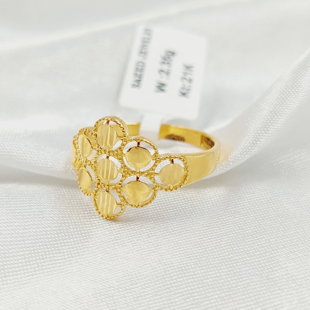 21K خاتم وردة-مجوهرات الشيخ سعيد-Saeed Jewelry 