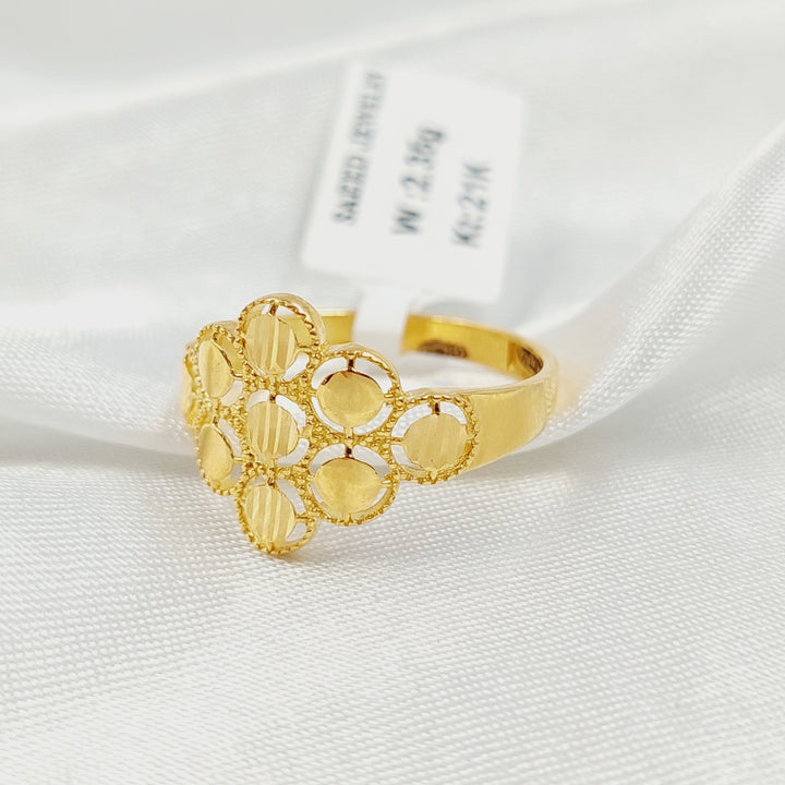 21K خاتم وردة-مجوهرات الشيخ سعيد-Saeed Jewelry 