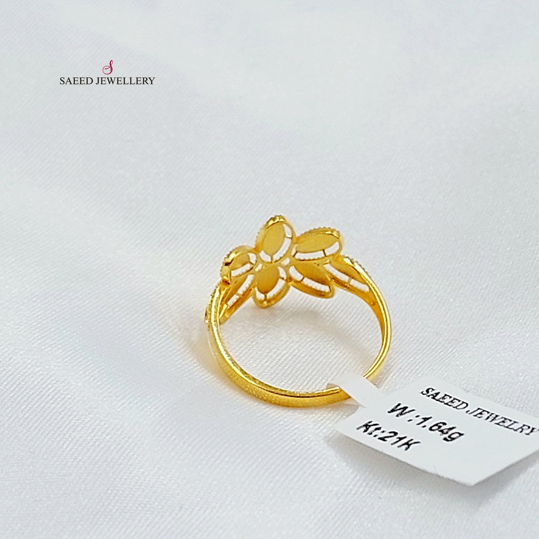 21K خاتم وردة-مجوهرات الشيخ سعيد-Saeed Jewelry 