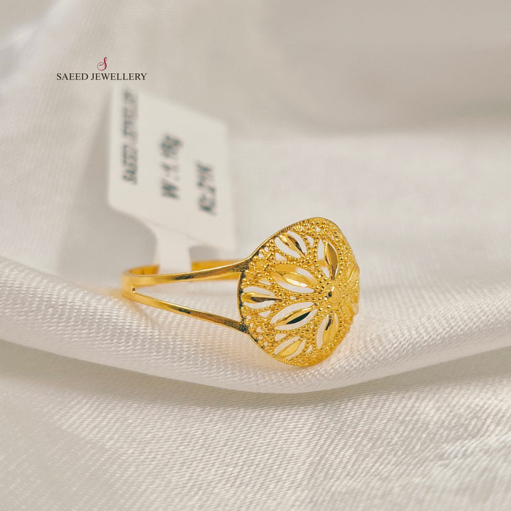 21K خاتم دائري-مجوهرات الشيخ سعيد-Saeed Jewelry 