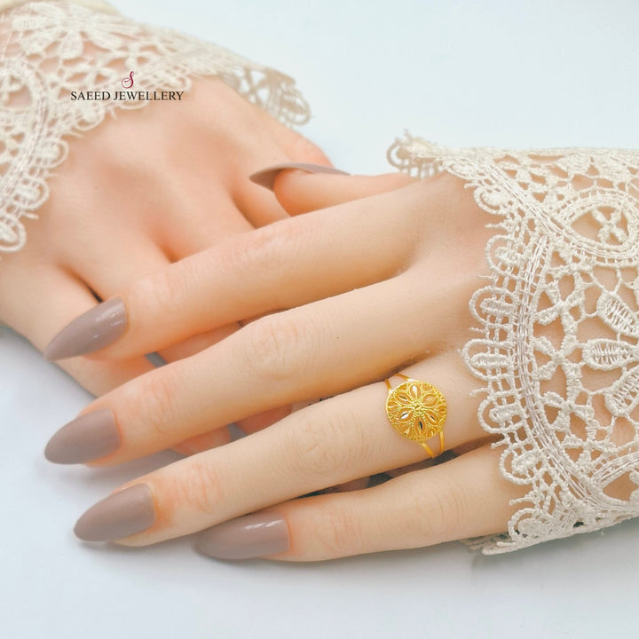 21K خاتم دائري-مجوهرات الشيخ سعيد-Saeed Jewelry 