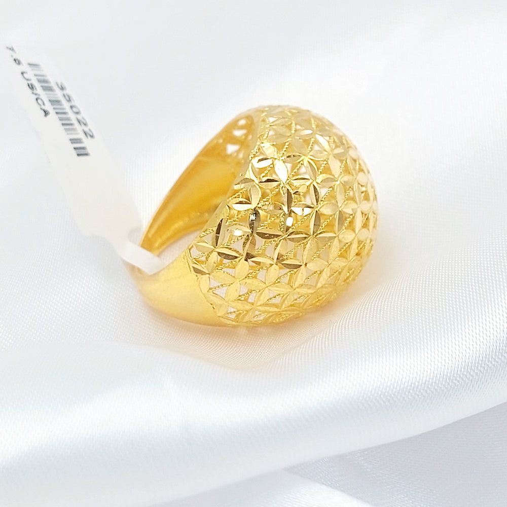 21K خاتم سنبلة-مجوهرات الشيخ سعيد-Saeed Jewelry 