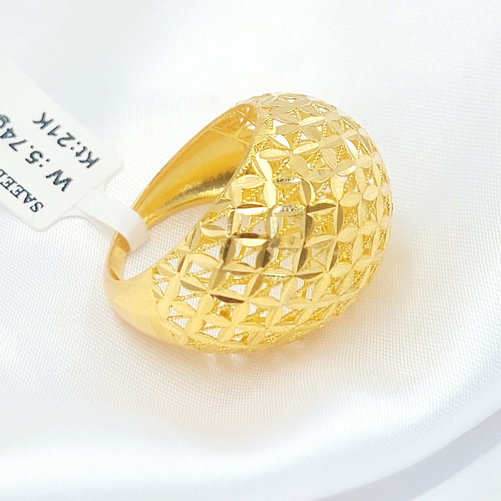 21K خاتم سنبلة-مجوهرات الشيخ سعيد-Saeed Jewelry 