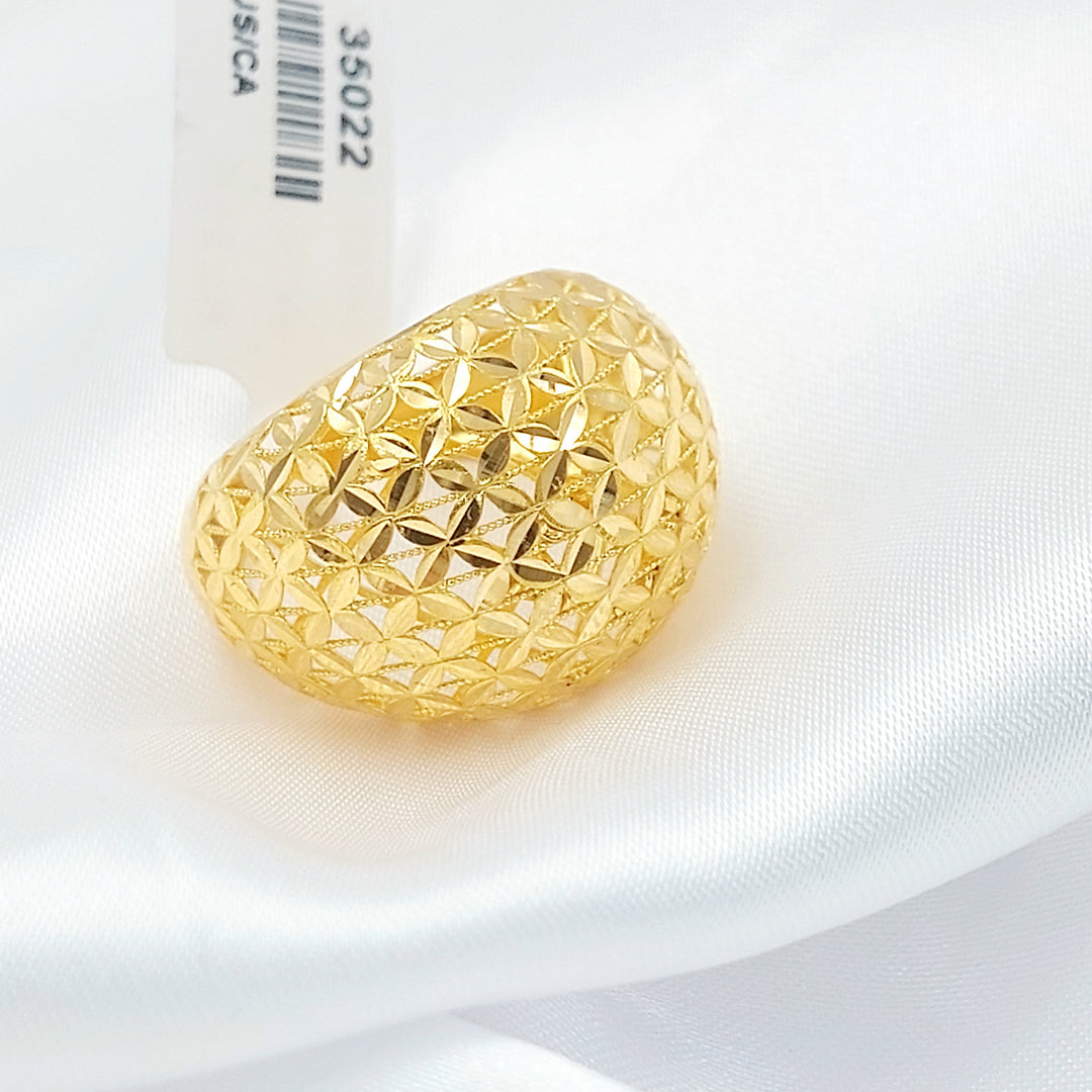 21K خاتم سنبلة-مجوهرات الشيخ سعيد-Saeed Jewelry 