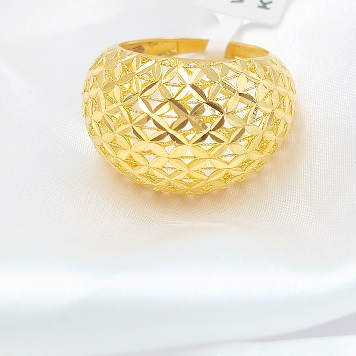 21K خاتم سنبلة-مجوهرات الشيخ سعيد-Saeed Jewelry 