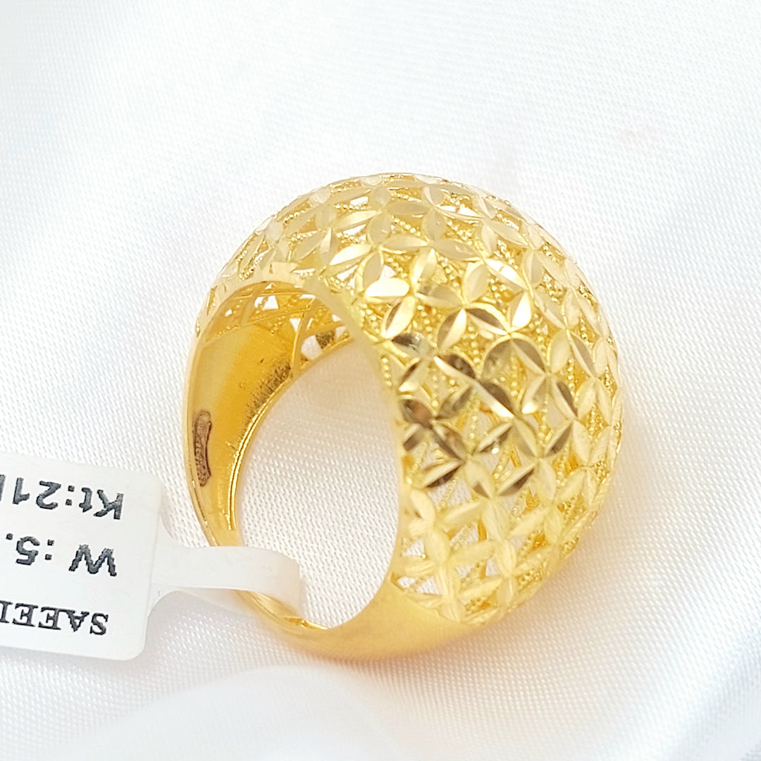 21K خاتم سنبلة-مجوهرات الشيخ سعيد-Saeed Jewelry 