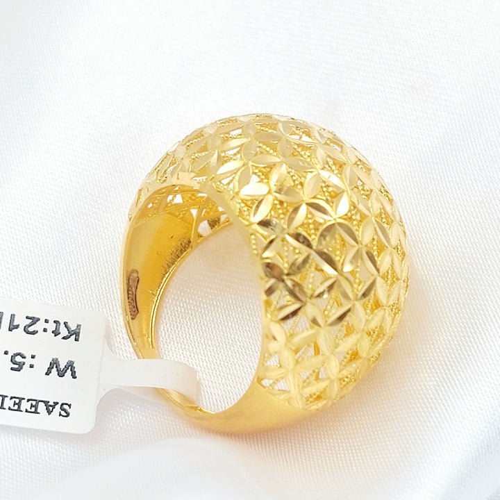 21K خاتم سنبلة-مجوهرات الشيخ سعيد-Saeed Jewelry 