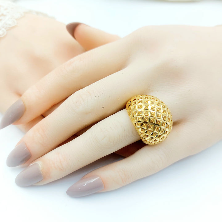 21K خاتم سنبلة-مجوهرات الشيخ سعيد-Saeed Jewelry 