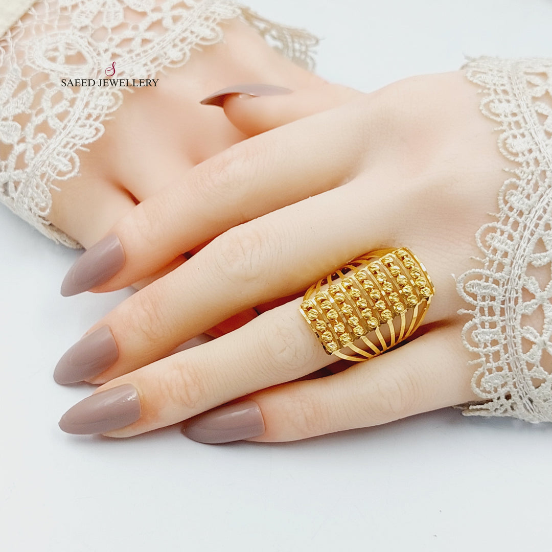21K خاتم طابات تركي-مجوهرات الشيخ سعيد-Saeed Jewelry 