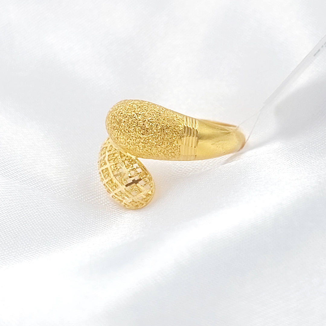 21K خاتم اكسترا نطاقين-مجوهرات الشيخ سعيد-Saeed Jewelry 