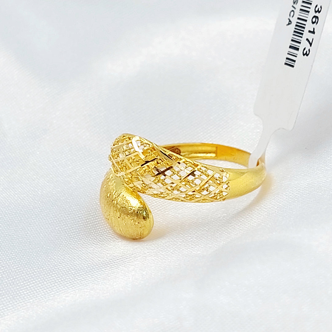 21K خاتم نقش نطاقين-مجوهرات الشيخ سعيد-Saeed Jewelry 