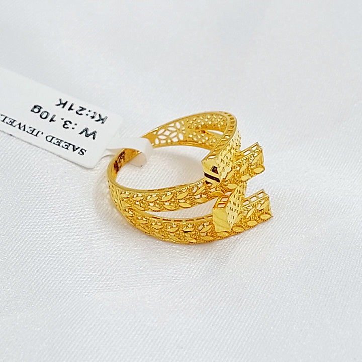 21K خاتم هرم نطاقين-مجوهرات الشيخ سعيد-Saeed Jewelry 