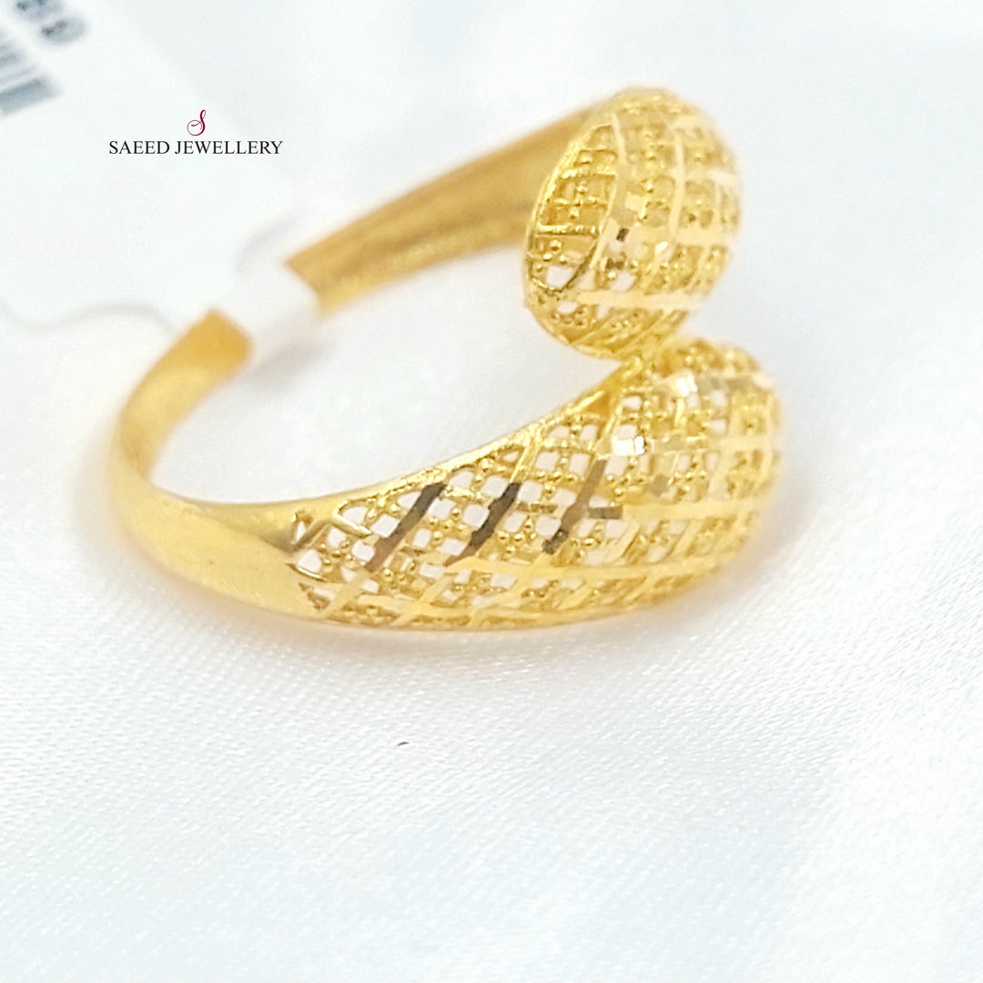 21K خاتم نقش نطاقين-مجوهرات الشيخ سعيد-Saeed Jewelry 