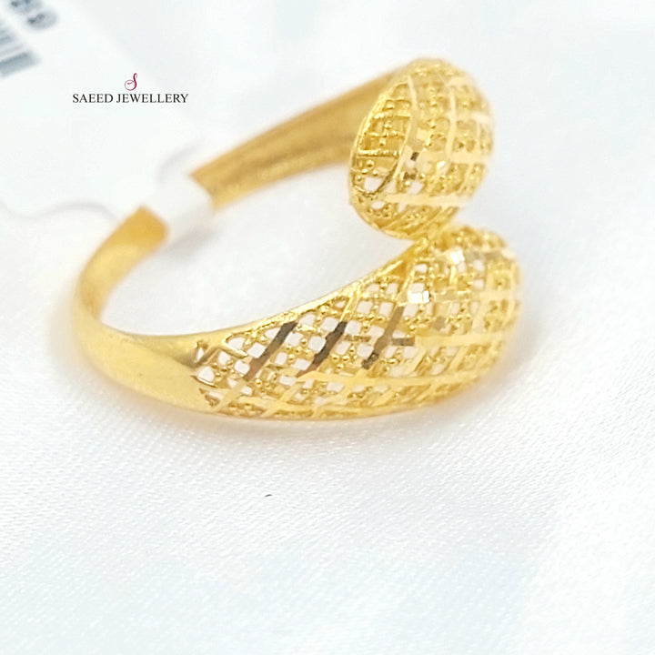 21K خاتم نقش نطاقين-مجوهرات الشيخ سعيد-Saeed Jewelry 