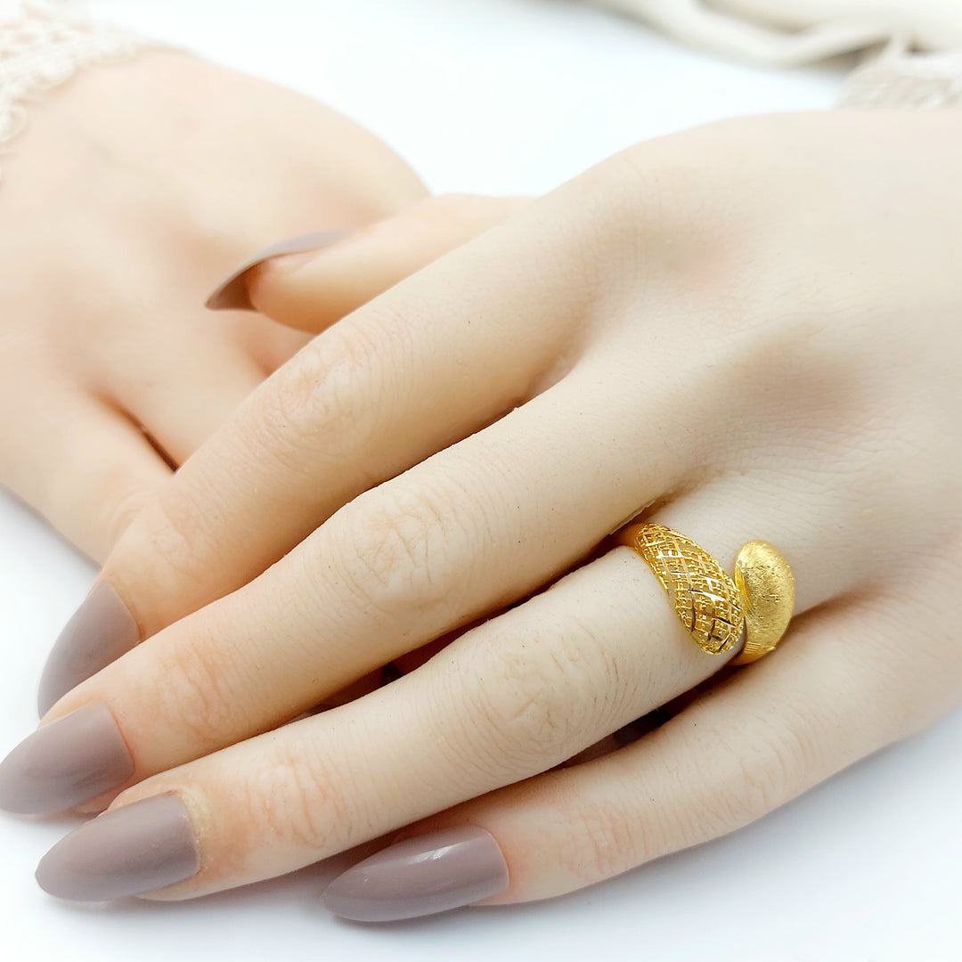 21K خاتم اكسترا نطاقين-مجوهرات الشيخ سعيد-Saeed Jewelry 