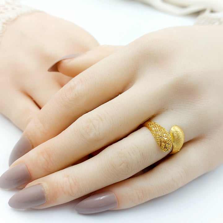 21K خاتم اكسترا نطاقين-مجوهرات الشيخ سعيد-Saeed Jewelry 