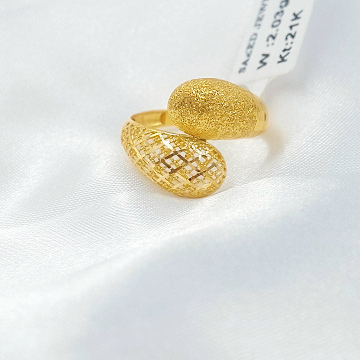 21K خاتم اكسترا نطاقين-مجوهرات الشيخ سعيد-Saeed Jewelry 