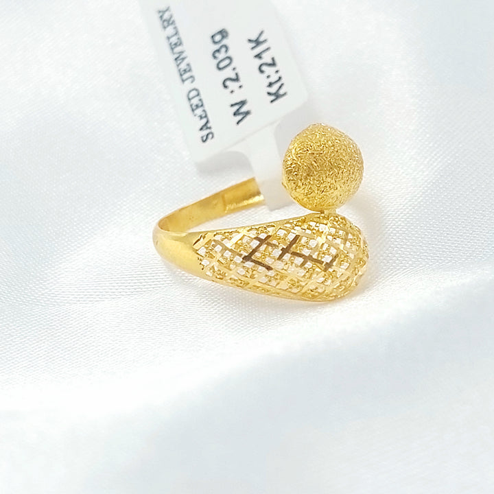 21K خاتم اكسترا نطاقين-مجوهرات الشيخ سعيد-Saeed Jewelry 