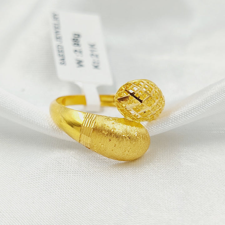 21K خاتم نقش نطاقين-مجوهرات الشيخ سعيد-Saeed Jewelry 