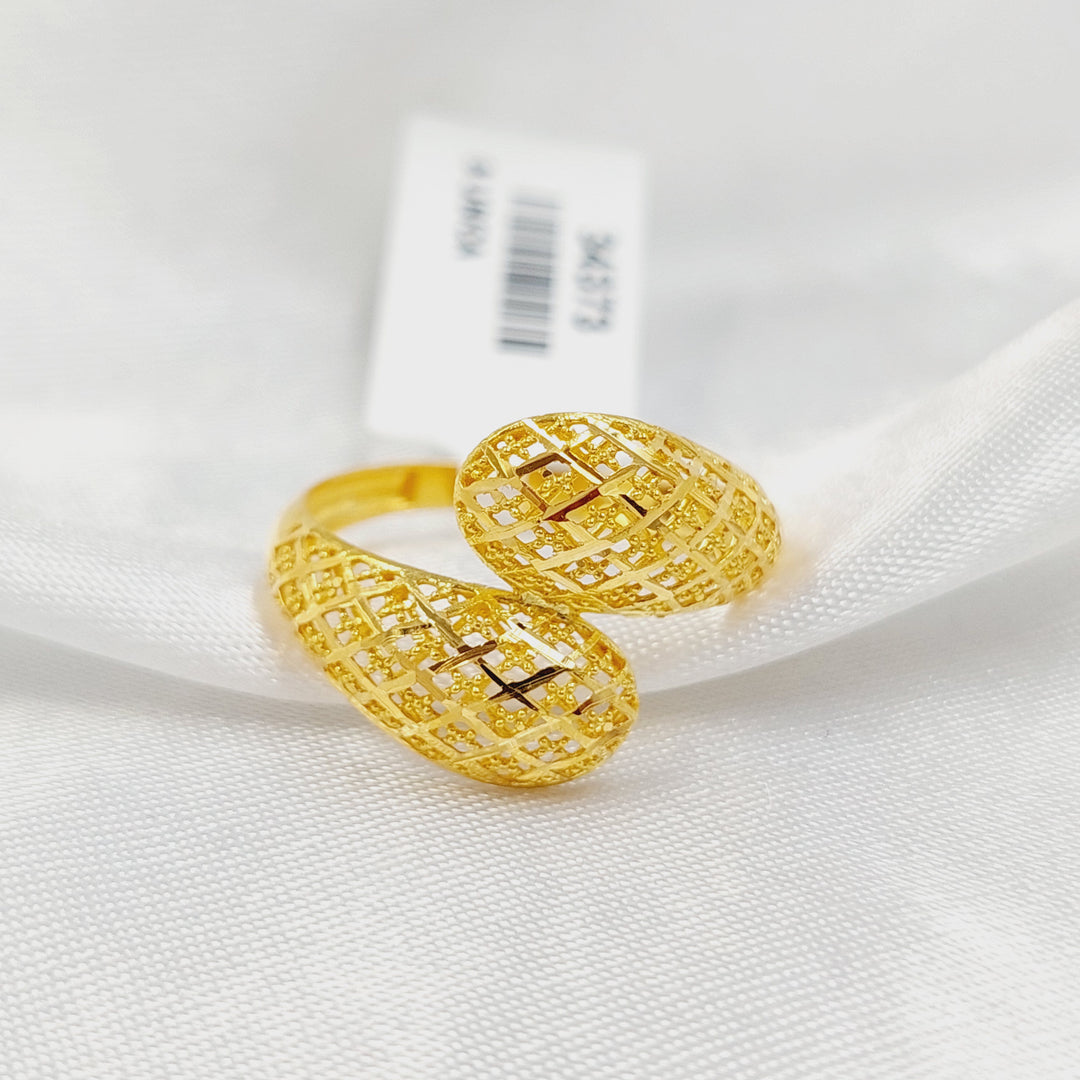 21K خاتم نقش نطاقين-مجوهرات الشيخ سعيد-Saeed Jewelry 