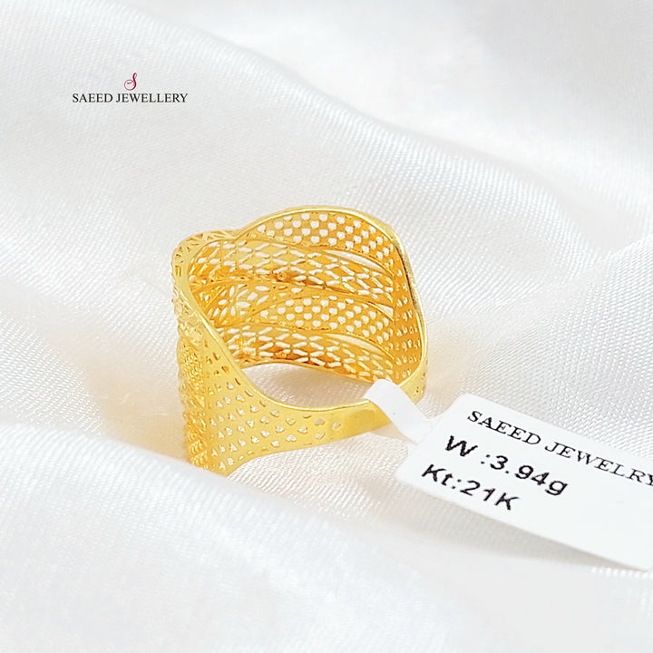 21K خاتم امواج-مجوهرات الشيخ سعيد-Saeed Jewelry 