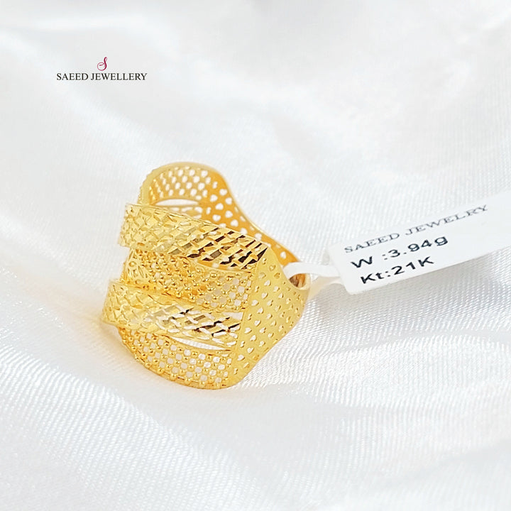 21K خاتم امواج-مجوهرات الشيخ سعيد-Saeed Jewelry 