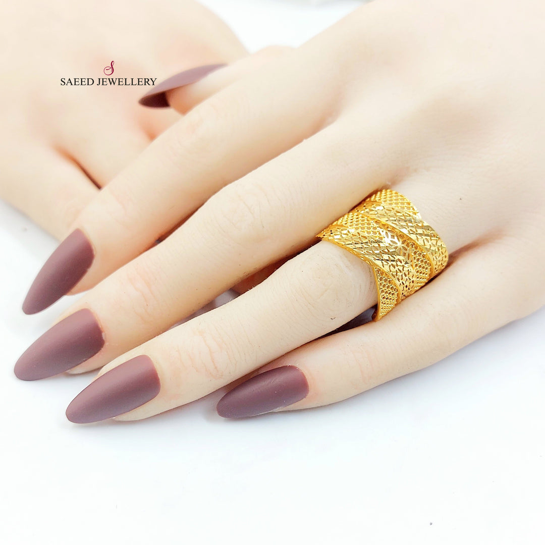 21K خاتم امواج-مجوهرات الشيخ سعيد-Saeed Jewelry 