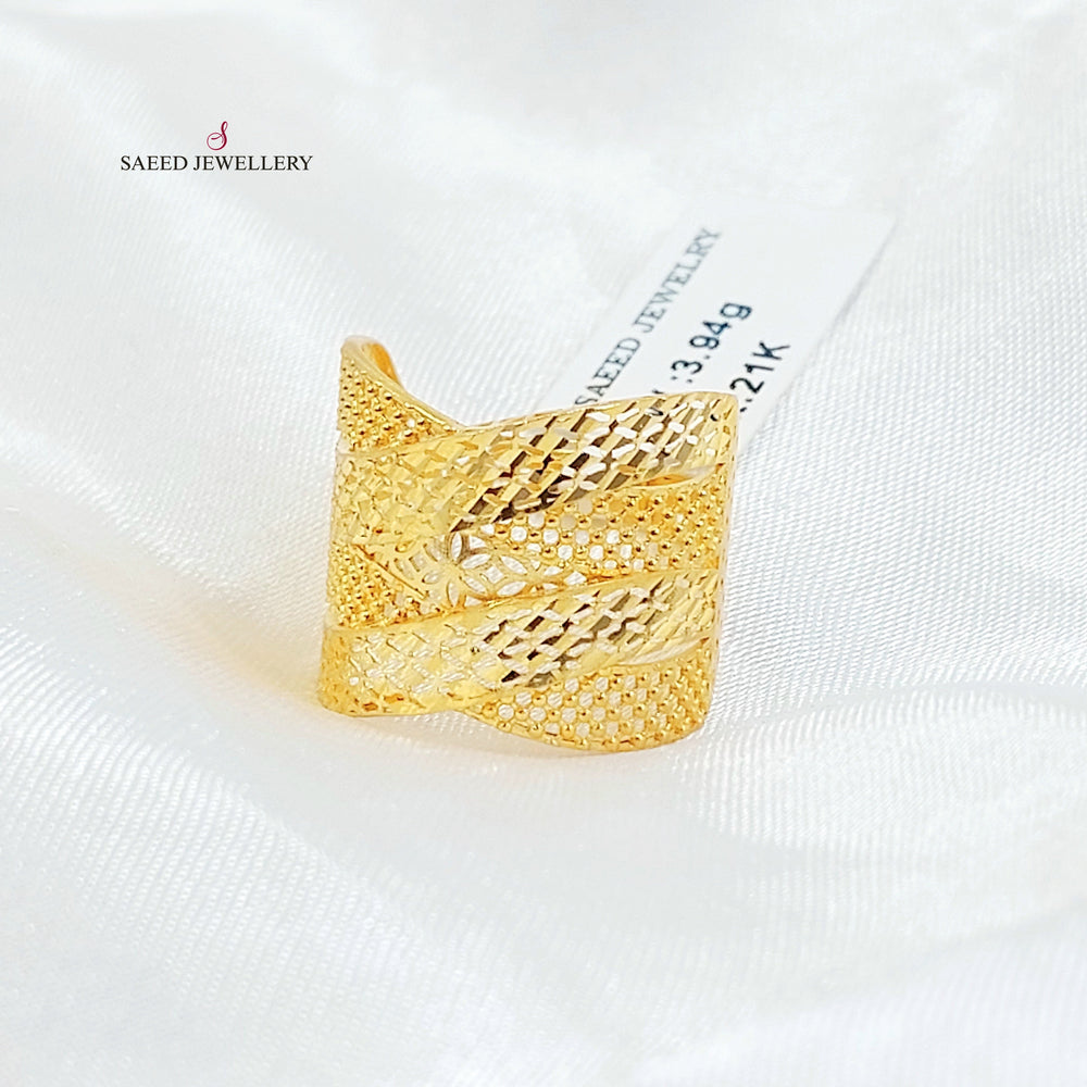 21K خاتم امواج-مجوهرات الشيخ سعيد-Saeed Jewelry 