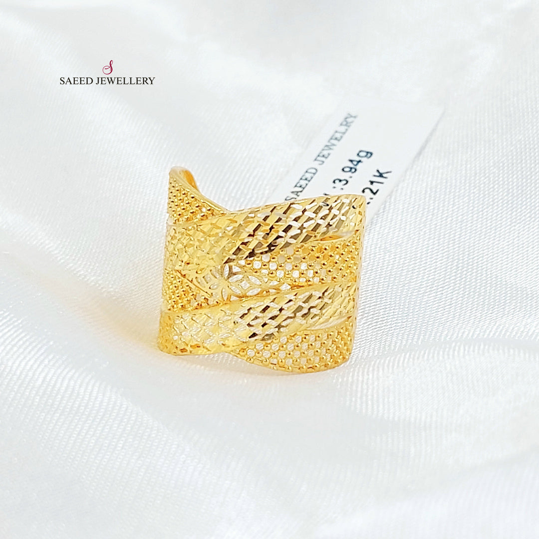 21K خاتم امواج-مجوهرات الشيخ سعيد-Saeed Jewelry 