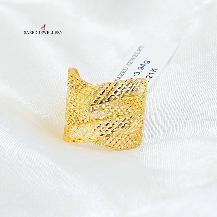21K خاتم امواج-مجوهرات الشيخ سعيد-Saeed Jewelry 