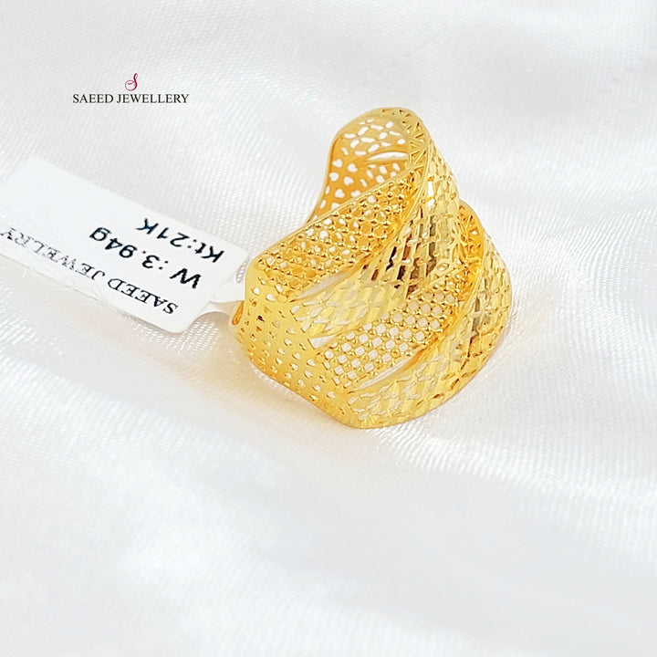 21K خاتم امواج-مجوهرات الشيخ سعيد-Saeed Jewelry 