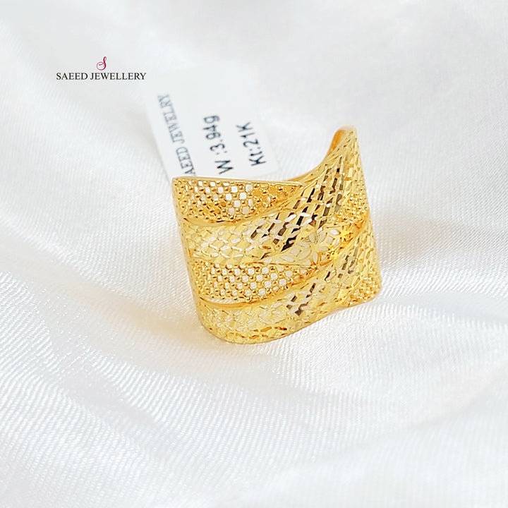 21K خاتم امواج-مجوهرات الشيخ سعيد-Saeed Jewelry 