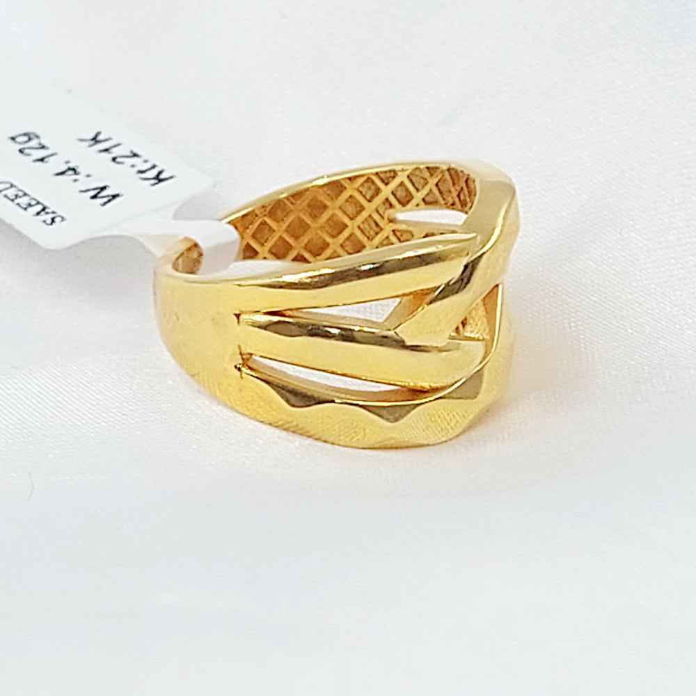 21K خاتم امواج-مجوهرات الشيخ سعيد-Saeed Jewelry 