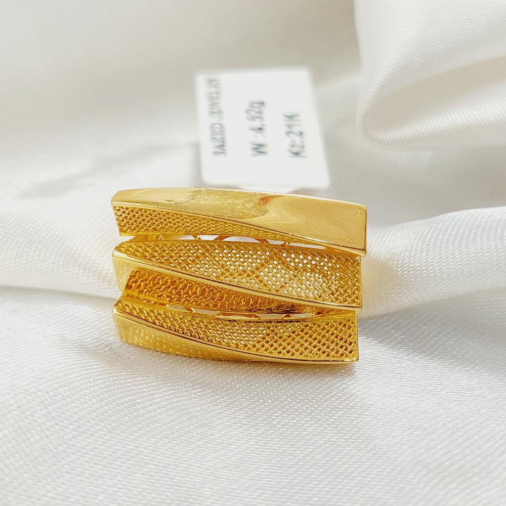 21K خاتم امواج-مجوهرات الشيخ سعيد-Saeed Jewelry 