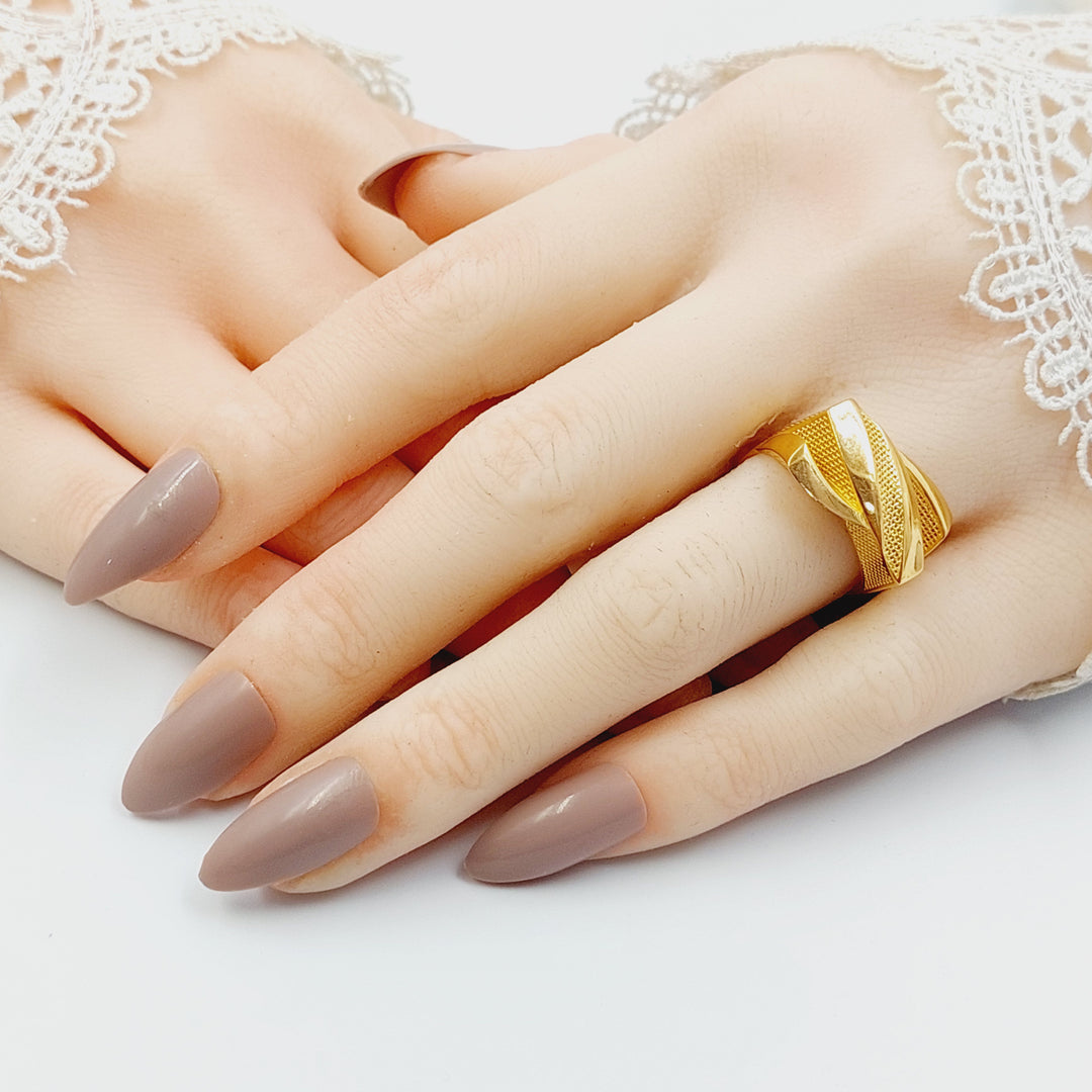 21K خاتم امواج-مجوهرات الشيخ سعيد-Saeed Jewelry 