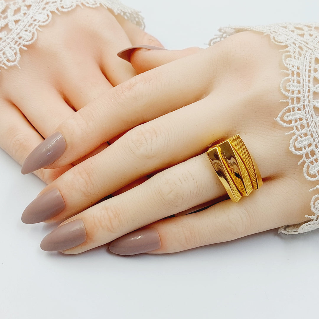 21K خاتم امواج-مجوهرات الشيخ سعيد-Saeed Jewelry 