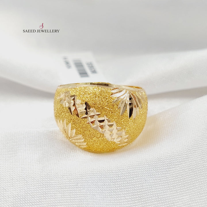 21K خاتم رشة السكر عريض-مجوهرات الشيخ سعيد-Saeed Jewelry 