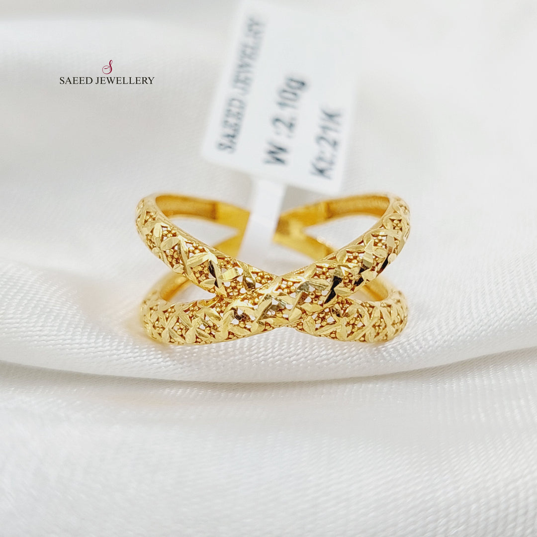 21K خاتم اكس-مجوهرات الشيخ سعيد-Saeed Jewelry 