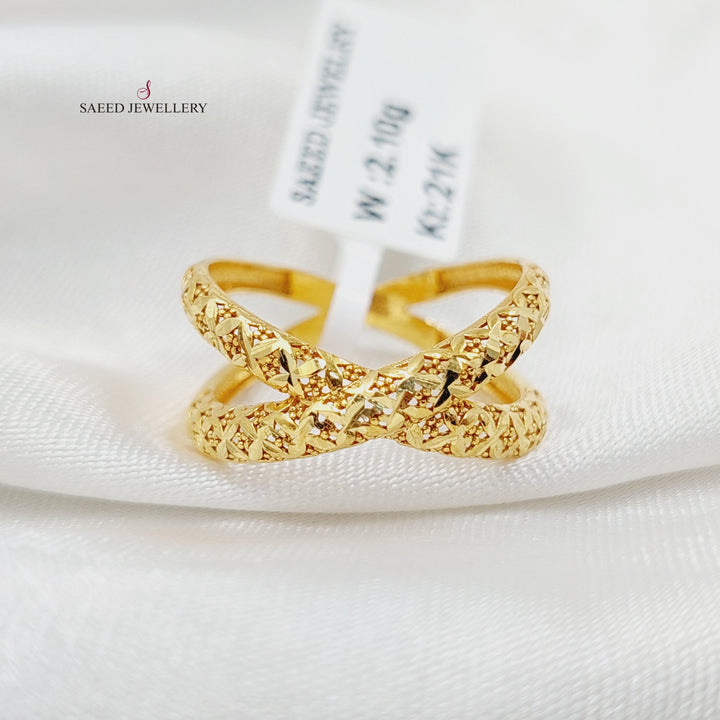 21K خاتم اكس-مجوهرات الشيخ سعيد-Saeed Jewelry 