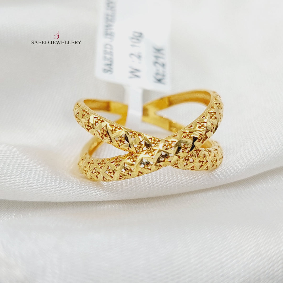 21K خاتم اكس-مجوهرات الشيخ سعيد-Saeed Jewelry 