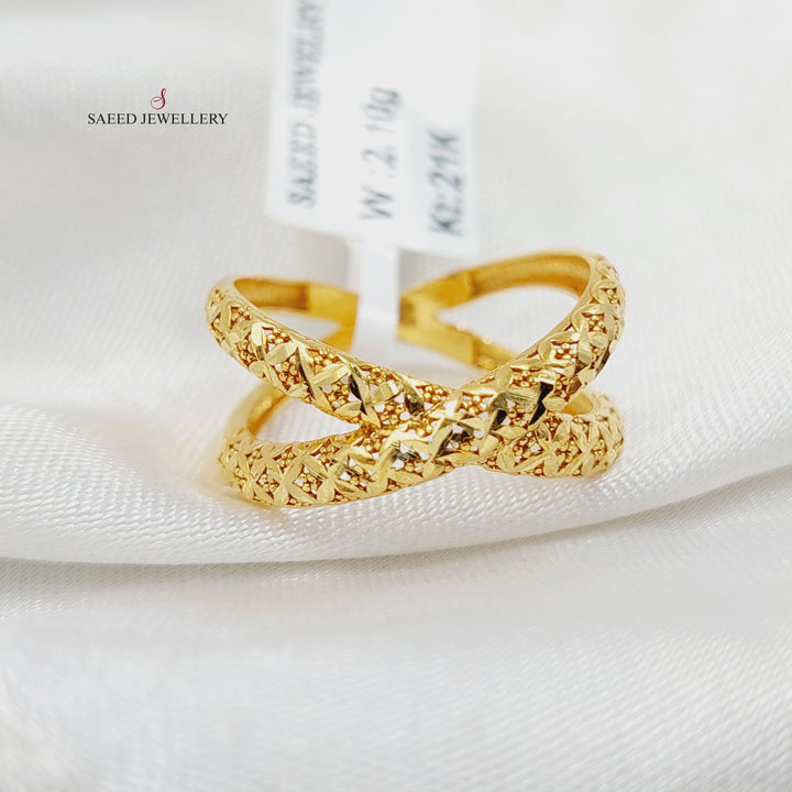 21K خاتم اكس-مجوهرات الشيخ سعيد-Saeed Jewelry 