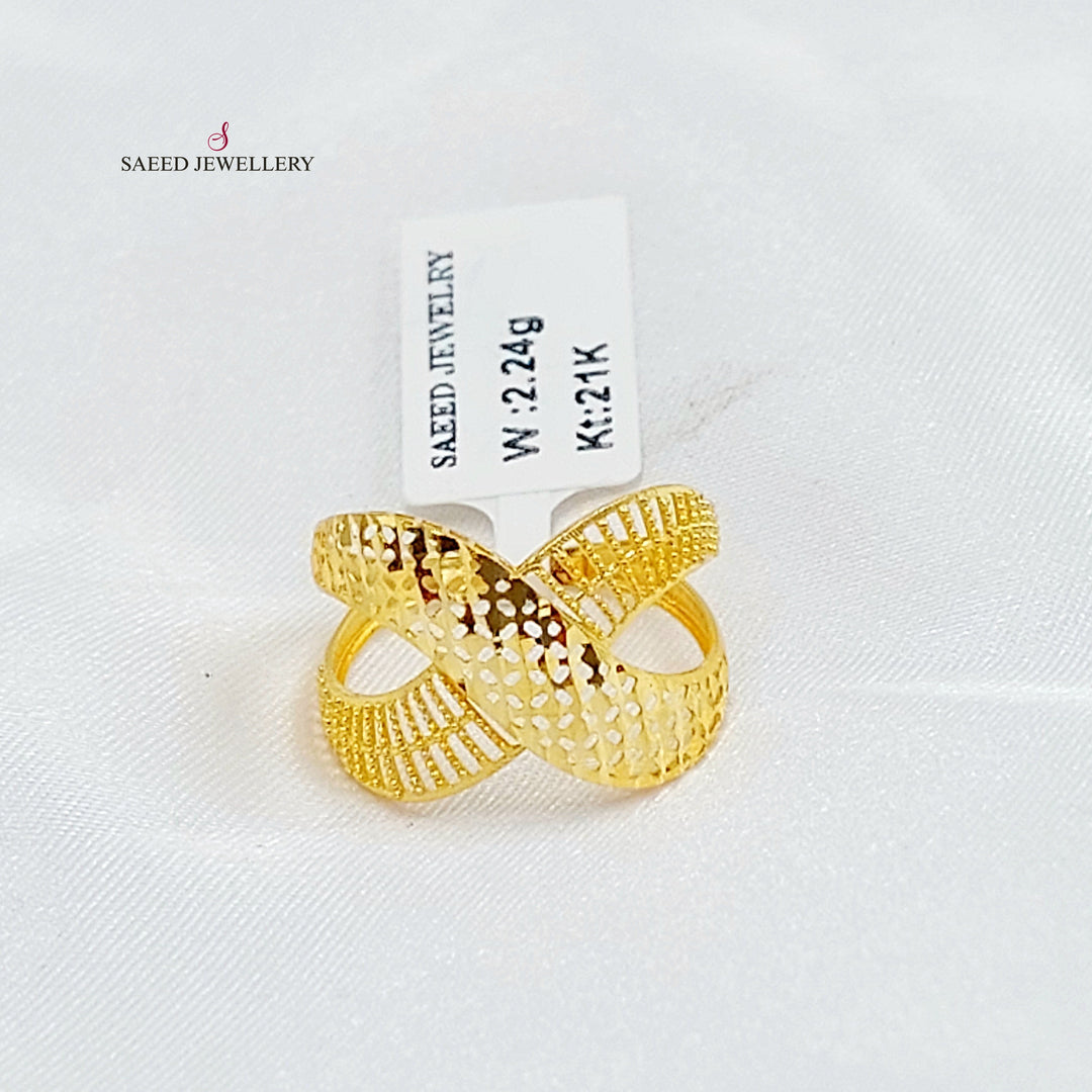 21K خاتم اكس-مجوهرات الشيخ سعيد-Saeed Jewelry 